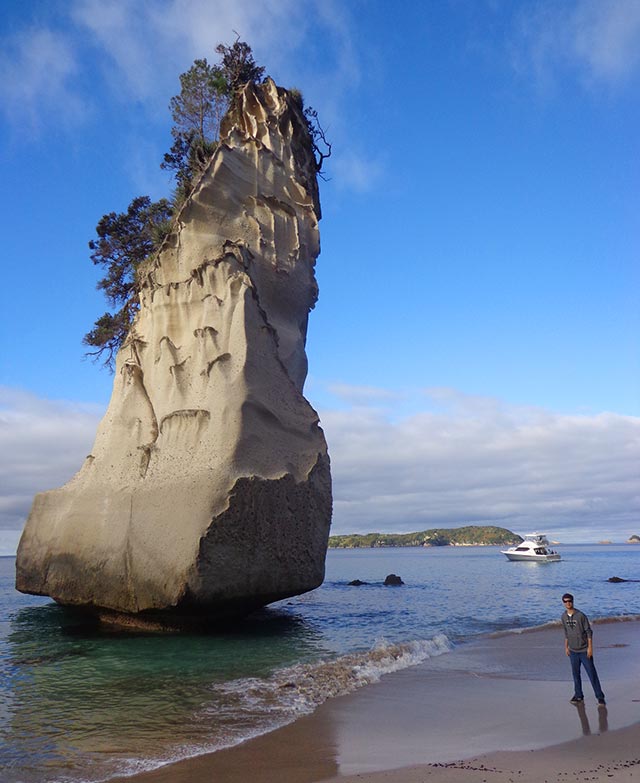 Cathedral Cove, Nova Zelândia (Foto: Henrique Bezerra/Esse Mundo É Nosso)