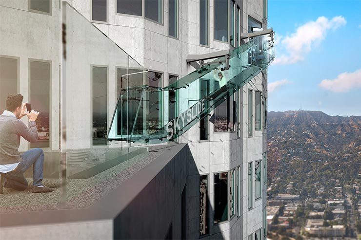 Tobogã de vidro do Skyslide Los Angeles (Foto: Divulgação)
