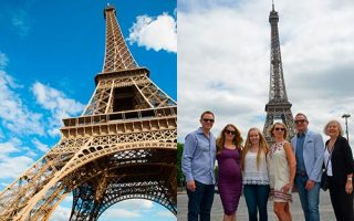 Família passa noite na Torre Eiffel (Foto: Divulgação/Homeaway)