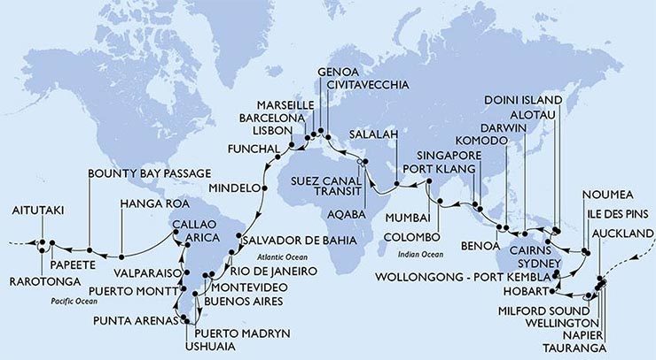 Cruzeiro de volta ao mundo da MSC (Foto: Divulgação)