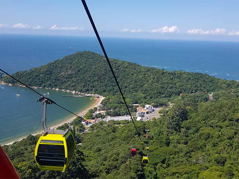 Praia de Laranjeiras vista do alto a partir do bondinho do Parque Unipraias