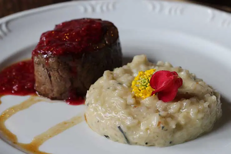 Gramado e Canela: Risoto de gorgonzola com filé ao molho de framboesa do Josephina (Foto: Esse Mundo é Nosso)