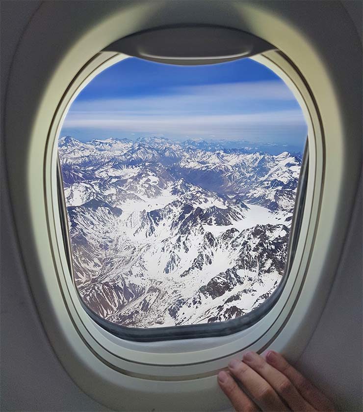 Assento numa viagem pro Chile pra ver a Cordilheira do avião (Foto: Esse Mundo É Nosso)