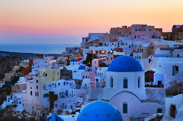 Pôr do sol em Santorini, Oia (Foto: Esse Mundo É Nosso)