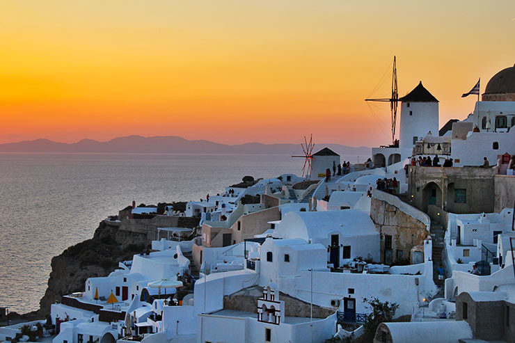 Pôr do sol em Santorini, Oia (Foto: Esse Mundo É Nosso)