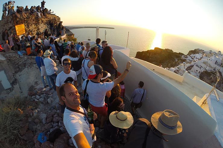 Pôr do sol em Santorini, Oia (Foto: Esse Mundo É Nosso)