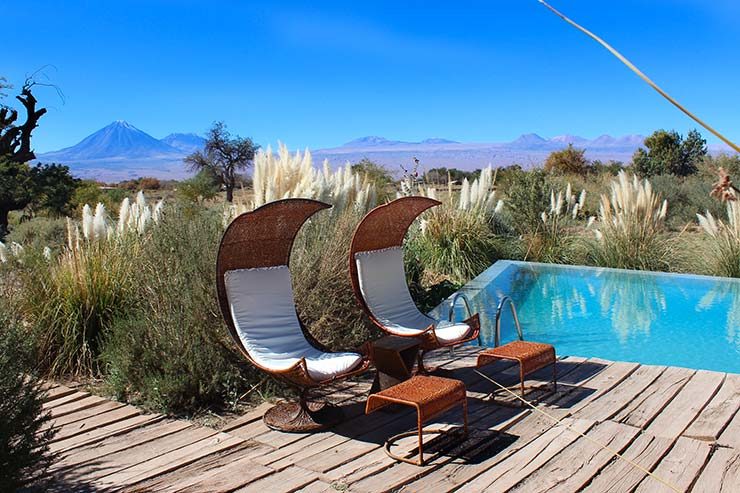 Piscina externa do Tierra Atacama (Foto: Esse Mundo É Nosso)