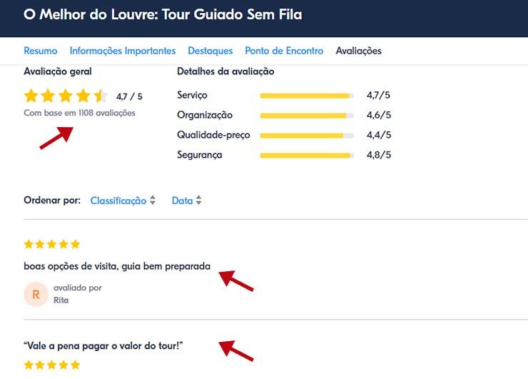 Comentários do Get Your Guide