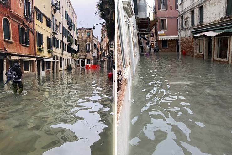 Inundação em Veneza Novembro 2019 (Fotos: Andressa Berton Stankievicz)