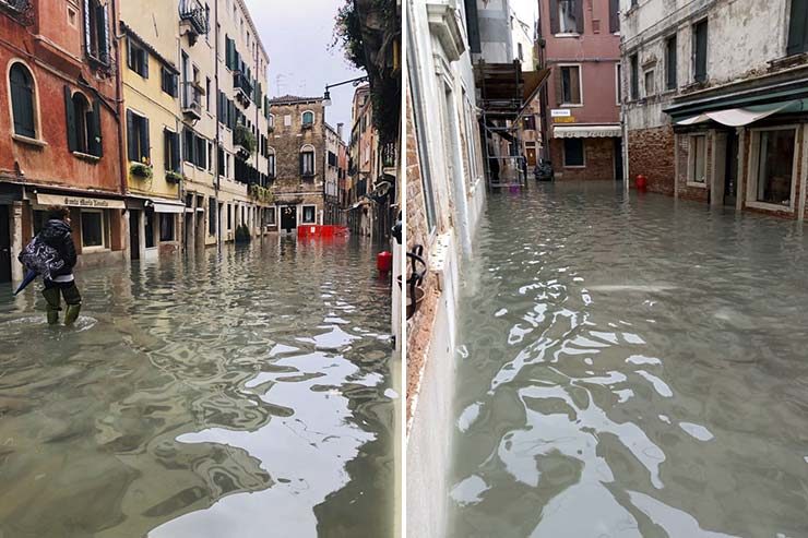 Inundação em Veneza Novembro 2019 (Fotos: Andressa Berton Stankievicz)