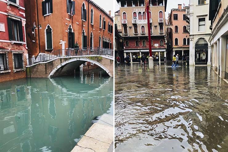 Inundação Veneza Novembro 2019 (Fotos: Andressa Berton Stankievicz)