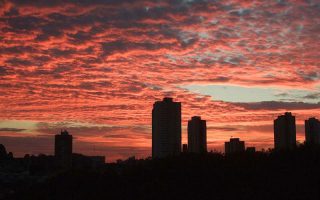 Amanhecer em São Paulo numa onda de frio