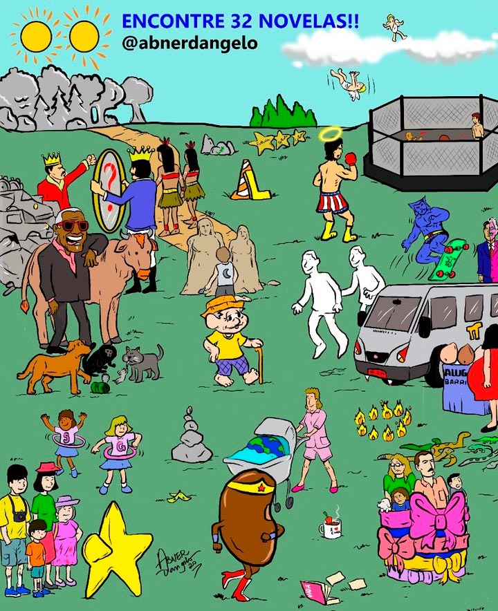 Encontre as 32 Novelas neste desafio criado pelo ilustrador Abner Dangelo (Foto: Reprodução/Instagram)