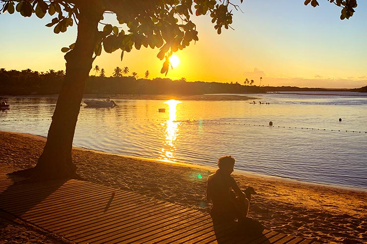 Pôr do sol na Boca da Barra (Foto: Esse Mundo é Nosso)