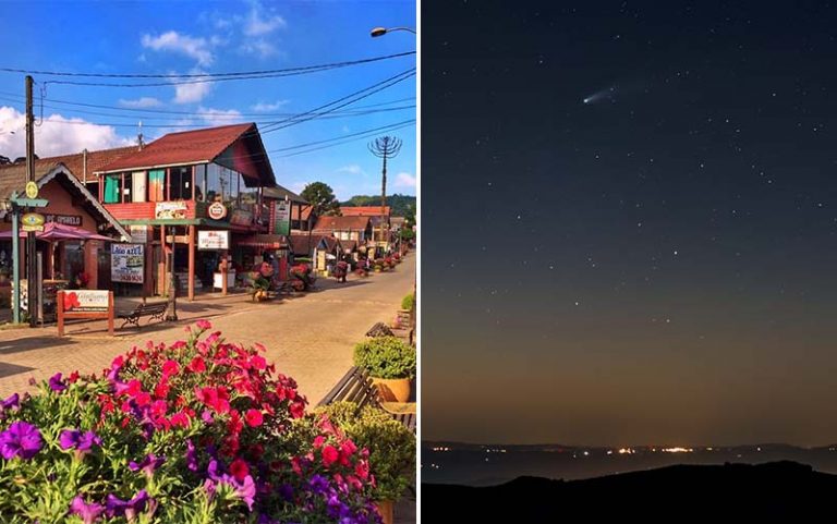 Cometa Neowise em Monte Verde (Foto: Tom Araújo/Divulgação)