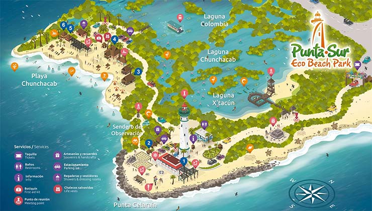 Mapa do Parque Punta Sur (Divulgação)