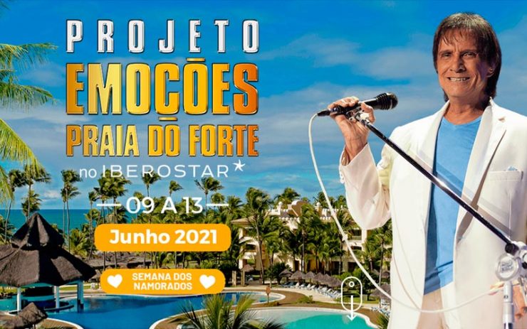 Projeto Emoções 2021 na Praia do Forte com Roberto Carlos (Foto: Reprodução/Site Oficial)