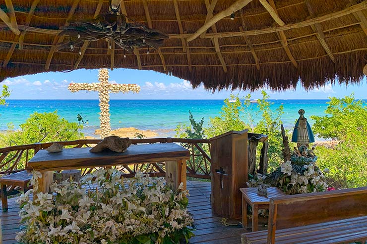 Capela com linda do mar em Cozumel (Foto: Esse Mundo é Nosso)