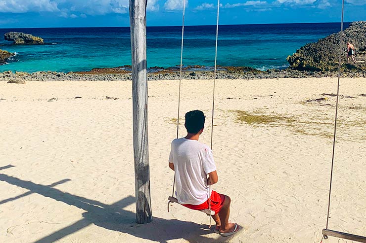 O que fazer em Cozumel: Balanço na Playa El Mirador (Foto: Esse Mundo é Nosso)