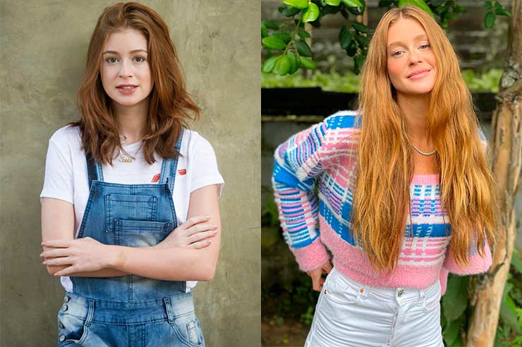 Que ano passou Império: Marina Ruy Barbosa como Maria Isis e em foto em meio à natureza (Foto: Memória Globo e Instagram)