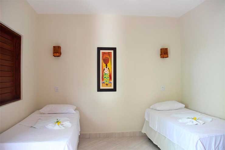 Pousada em São Miguel do Gostoso: Quarto com duas camas de solteiros da Moringa Beach