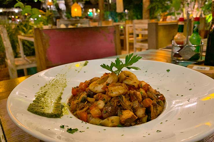 Restaurantes em São Miguel do Gostoso: Tagliatelle de frutos do mar do Palmira