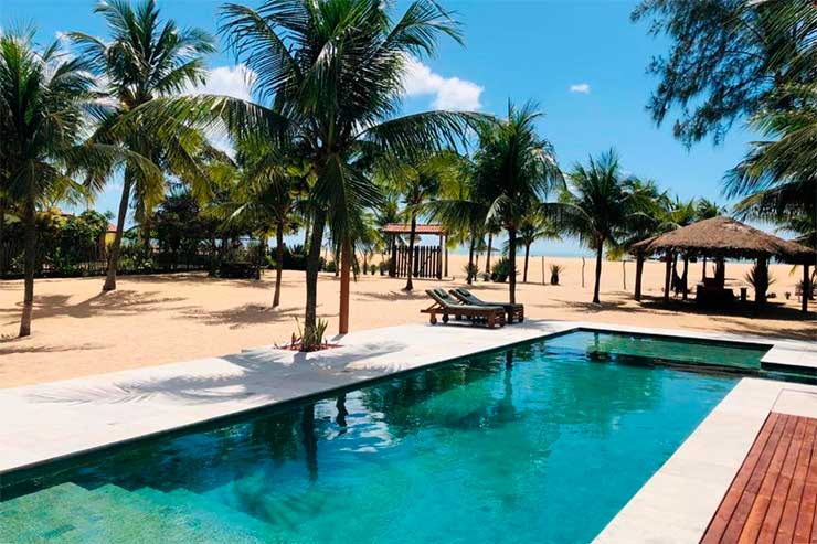 Pousadas em São Miguel do Gostoso: Piscina perto da areia na Recanto da Praia