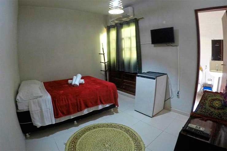 Quarto simples da pousada Casa da Praia