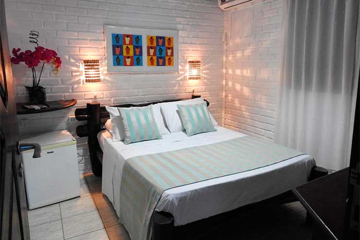 Pousadas em Tibau do Sul: Quarto com cama de casal da Villas de Tibau