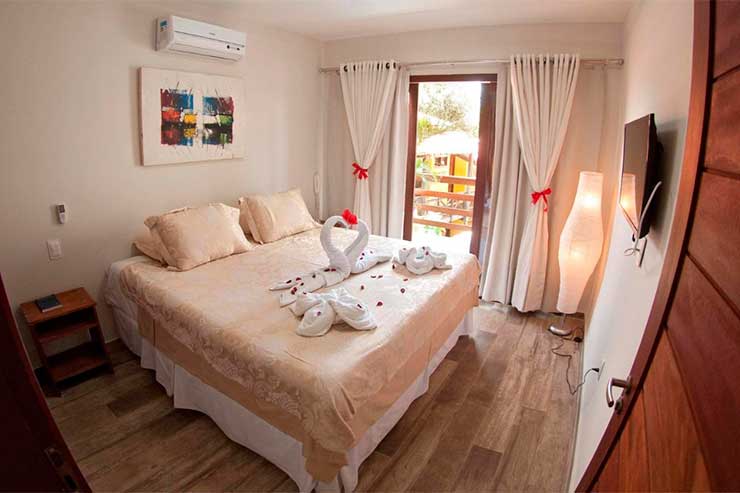 Pousadas em Pipa: Quarto com cama de casal da Waikiki