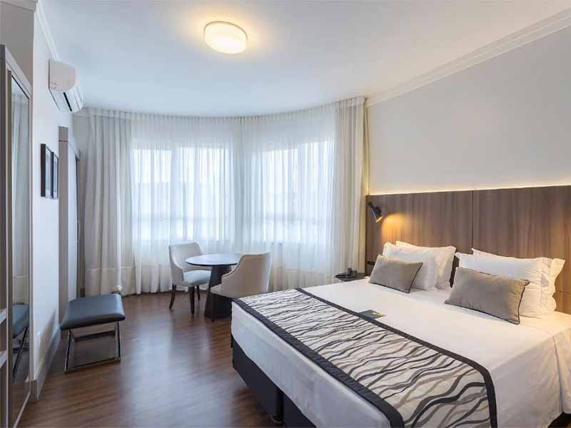 Quarto do Hotel Slaviero, boa opção de onde ficar em Blumenau