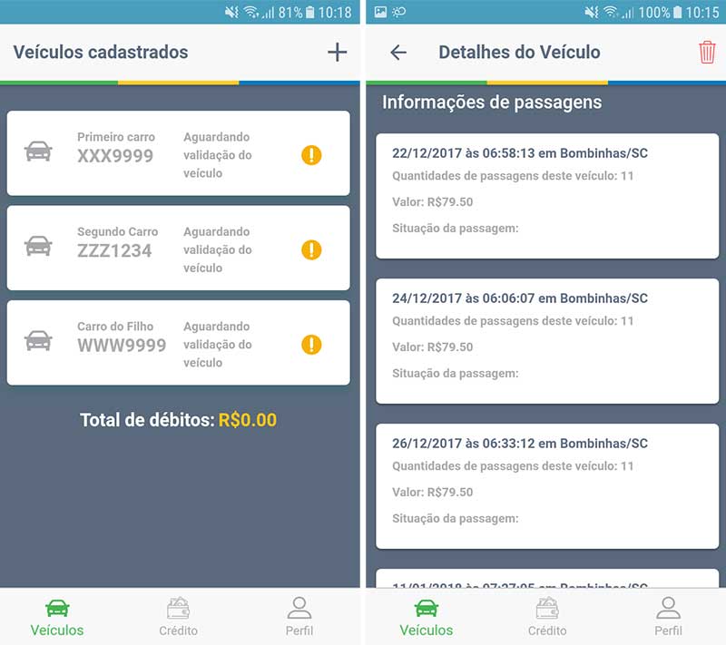 Tela do app TPA para pagamento da taxa de Bombinhas por aplicativo