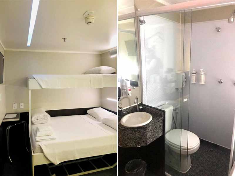 Quarto do Aero Sleep, um hotel no aeroporto de Viracopos, em Campinas