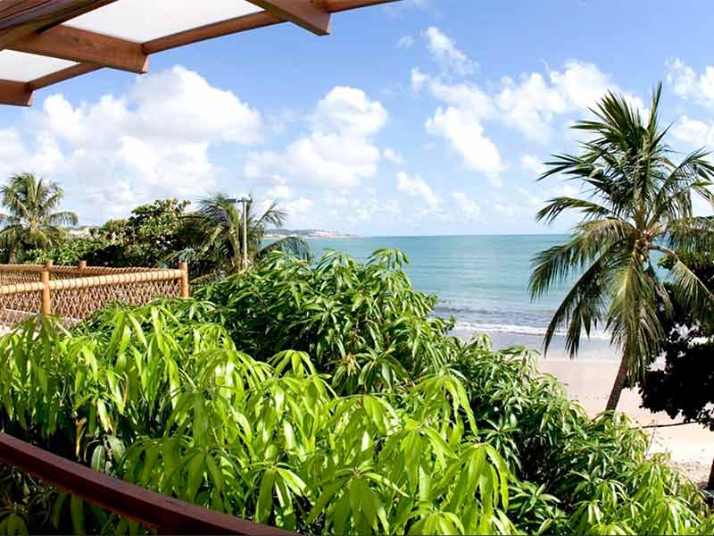 Vista da praia de Ponta Negra do terraço da Manga Rosa, dica de pousada em Natal