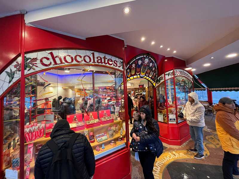 Vitrine da Mamuschka Chocolates em Bariloche