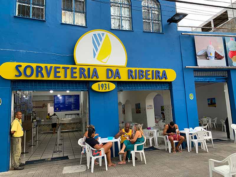 Entrada da Sorveteria da Ribeira, em Salvador, eleita uma das 100 melhores sorveterias do mundo