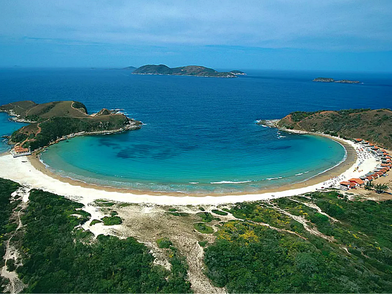 Vista aérea da Praia das Conchas em Cabo Frio