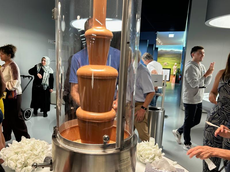 Fonte de chocolate ao leito na Lindt House of Chocolate