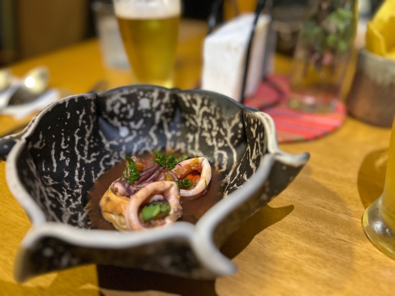 Rompe colchón, primeiro passo do menu degustação do Átrio, dica entre os restaurantes em Cunha