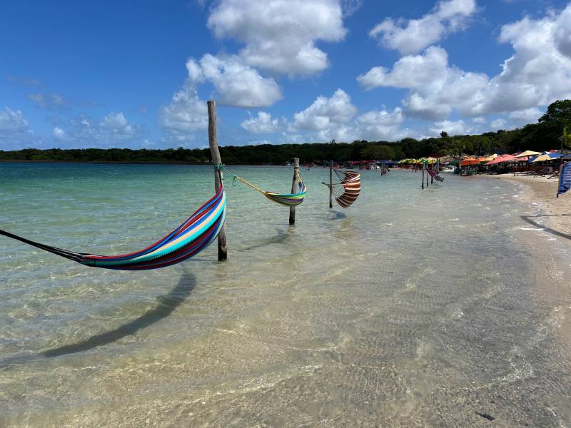 Redes vazias na Lagoa do Carcará, no RN