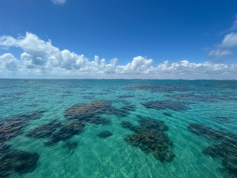Águas esverdeadas e cristalinas dos Parrachos de Maracajaú