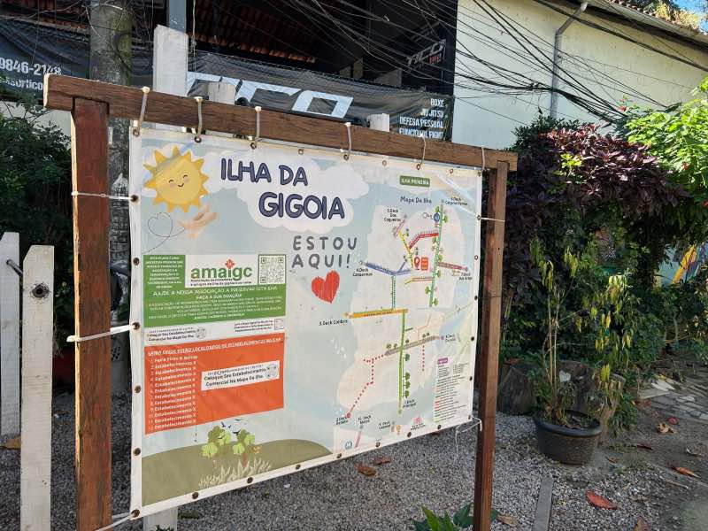Mapa da Ilha da Gigóia, no Rio de Janeiro